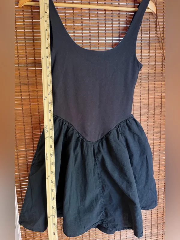 Silence + Noise Daphne Black Drop Waist Mini Dress XS - Image 3