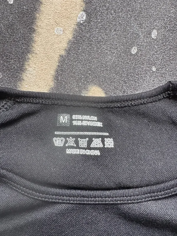 Black Athletic Fitted Top Size M - Image 3