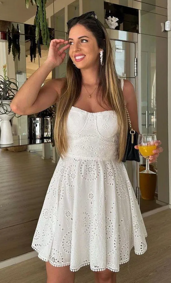 ZARA mini dress Crochet Embroidered openwork boho sundress summer - Image 3