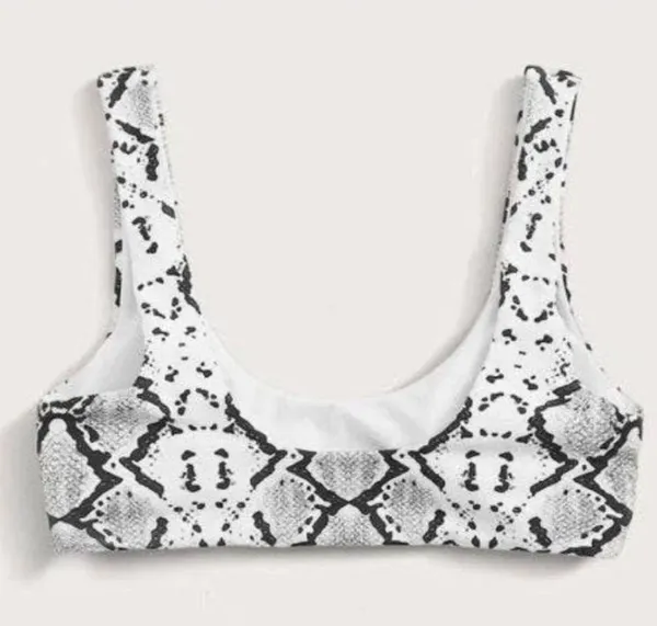 Snake Skin Swim Top Black - Image 3