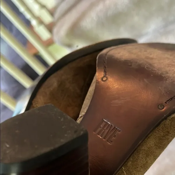 Frye Brown Ankle Boots Suede Slip-On - Image 3