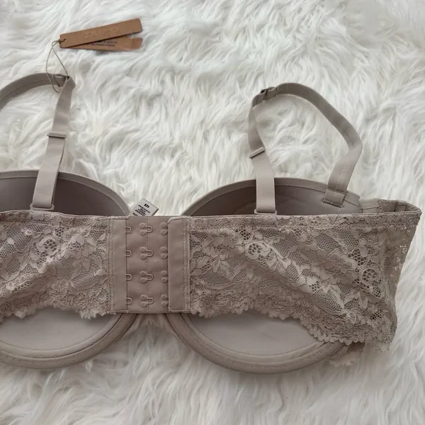 Skims Fits Everybody Lace Lightly Lined Balconette Bra Stone Size 42B - Image 7