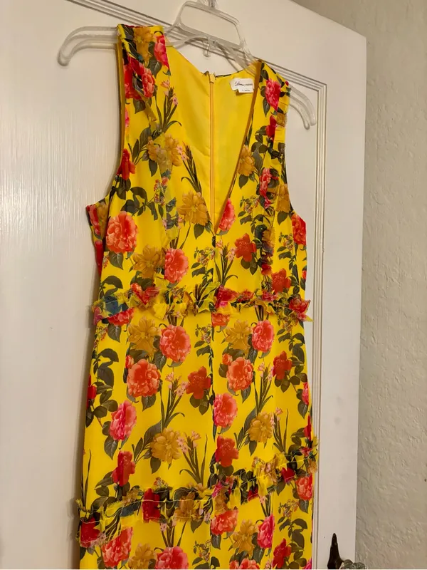 Lovers + Friends Yellow Floral Ruffle Maxi Dress - Image 2