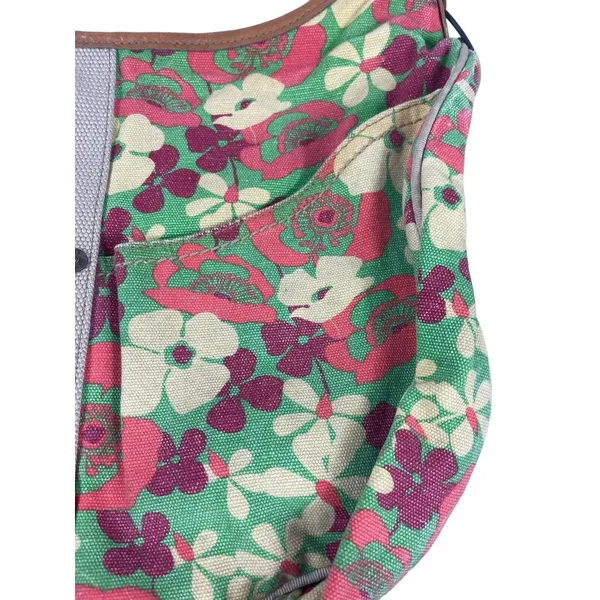 Levi’s Green Floral 70s Inspired Retro Groovy Bright Color Top Handle Bag Purse - Image 3