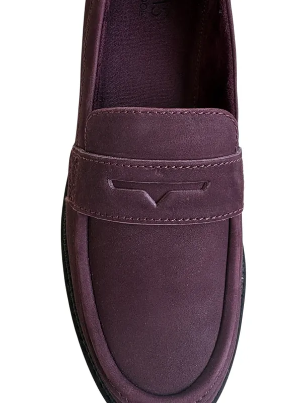 EUC Toms Leather Cara Loafers Deep Plum Size 7 - Image 7
