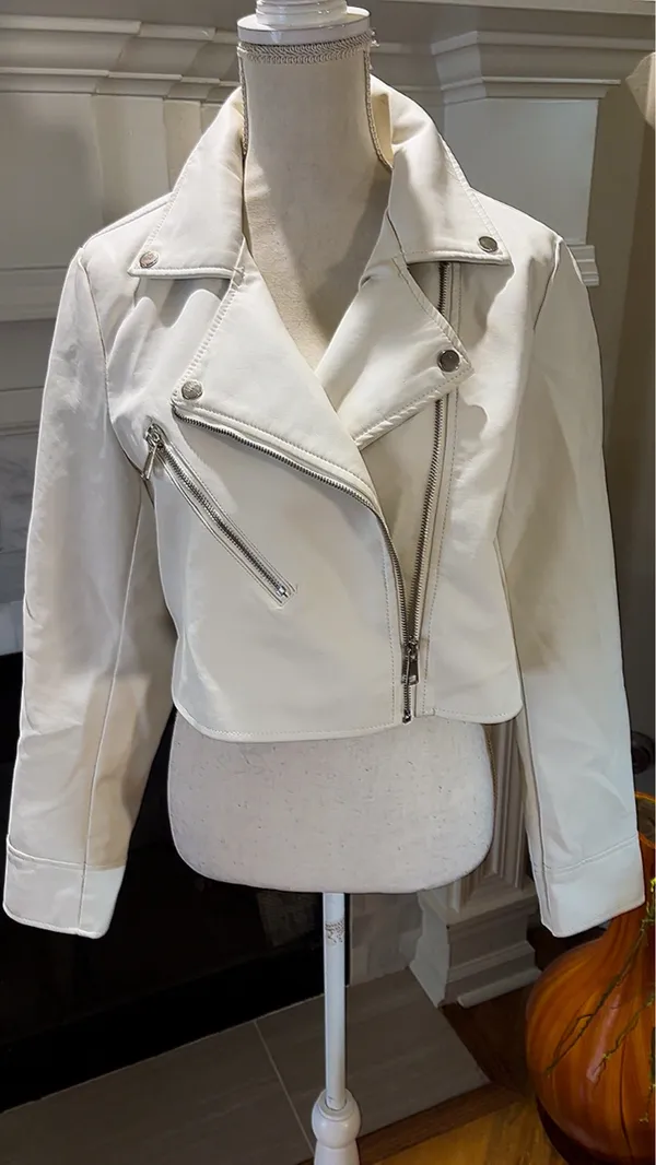 White MOTO Jacket by Ci Sono - Image 2