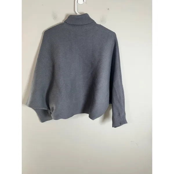 Cider Womens Gray Batwing Turtleneck Ribbed Knit Oversized Sweater XL CD20221013 - Image 7