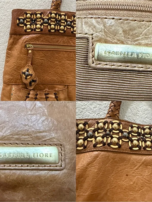 ISABELLA FIORE Brown Taj Mahal Charlize Fold-Over Messenger Pocket Tote Boho Bag - Image 16