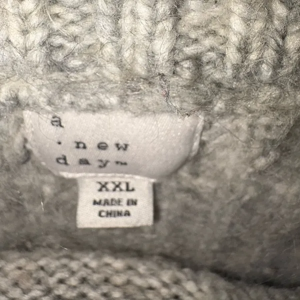 A New Day Cozy Gray Cable Knit Sweater Size XXL - Image 2