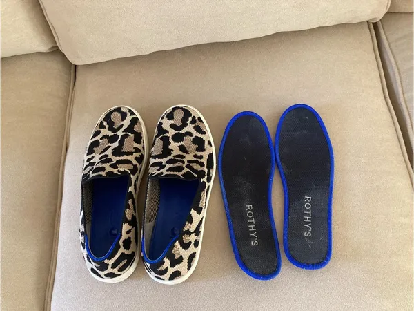 Rothy's Leopard Knit Slip-On Flats - Black & Tan - Image 5