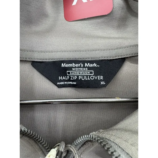 NWT Member's Mark Sandwashed Half Zip Pullover Sweatshirt Gray Women’s XL Soft - Image 5