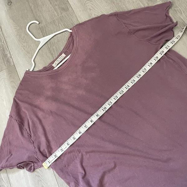 Free People TShirt oversized nina short sleeve womens Purple xsmall casual boho - Image 3