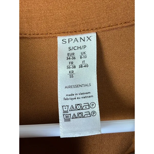 Spanx AirEssentials Half Zip Pullover Butterscotch Orange Soft Lounge Top Small - Image 5