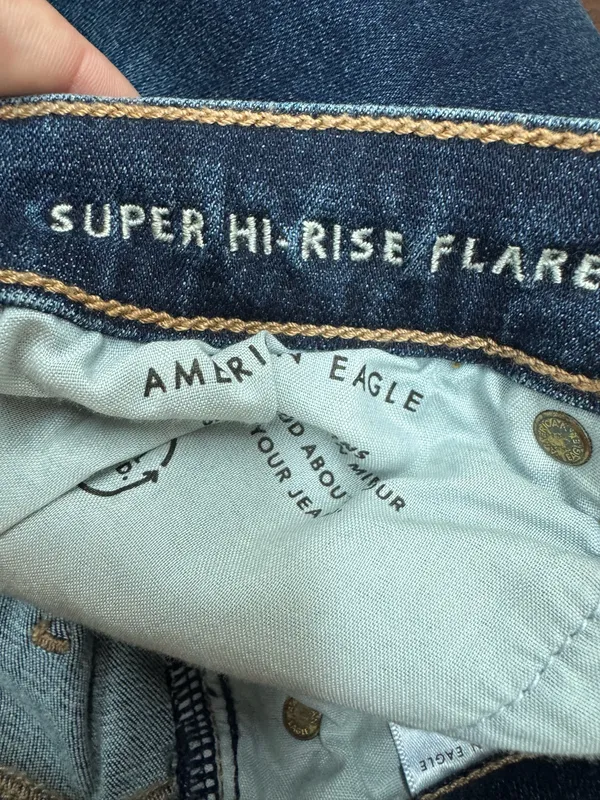 American Eagle Next Level Stretch Super Hi-Rise Flare Jeans Size 14 - Image 6