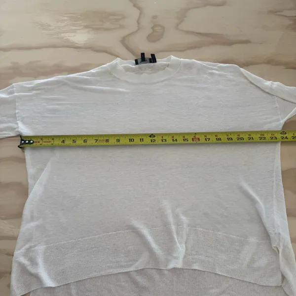 Theory Karenia Sag Harbor‎ Sweater Crewneck Lightweight Linen Blend White Small - Image 10