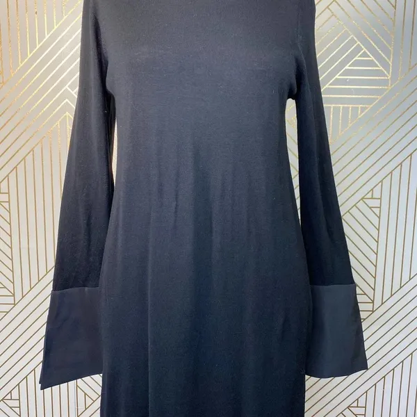 Jarbo Black‎ Merino Flared Sleeve Sweater Dress - Image 3