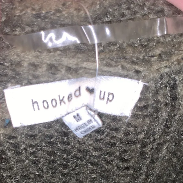 NWT Hooked Up by IOT Juniors Cable-Knit Button-Front Sweater Green - Image 9