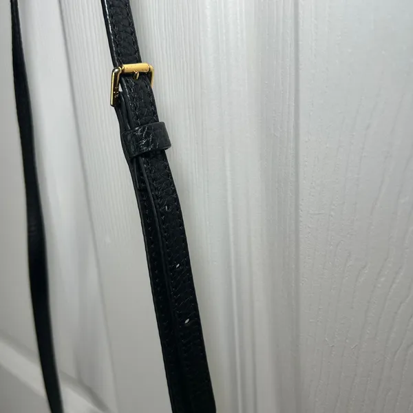 Lauren Ralph‎ Lauren Black Faux Leather Crossbody Bag Small Gold Hardware - Image 6