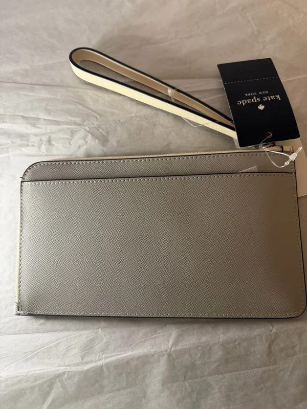 Kate Spade Women's Lucy Bicolor Medium L Zip Wristlet (Platinum Grey Multi) NWT - Image 6