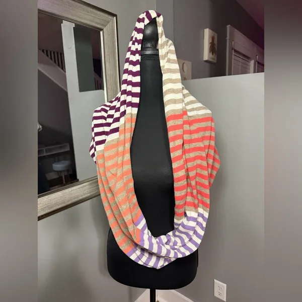 American Eagle Striped Multicolor Infinity Scarf - Image 2