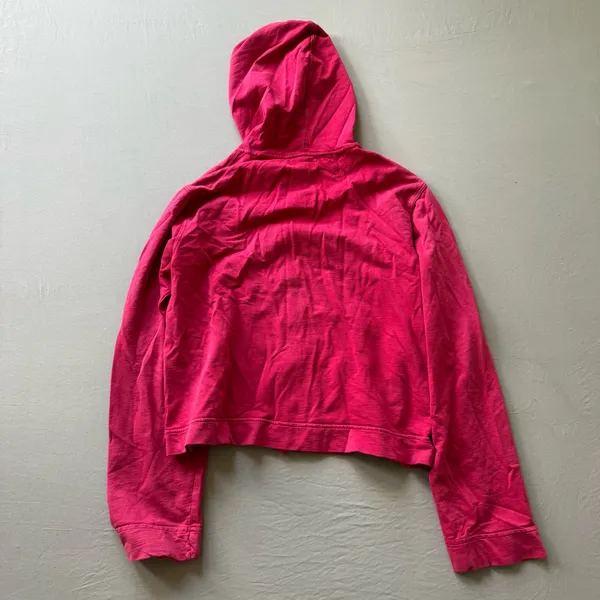 Vintage Y2K Henri Bendel Pink Crop Cotton Zip Up Hoodie - Image 3