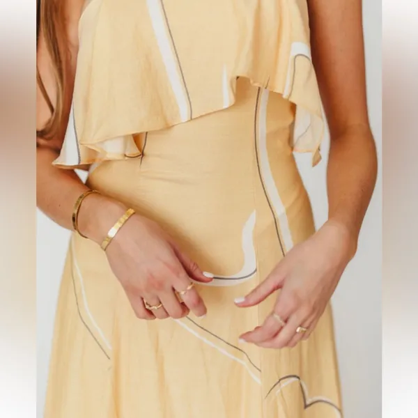 Yellow Ruffle Detail Maxi Dress - Image 3