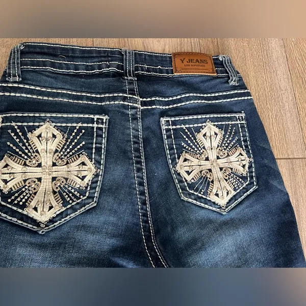 Women's Flared Blue Jeans Size 6 - Image 3