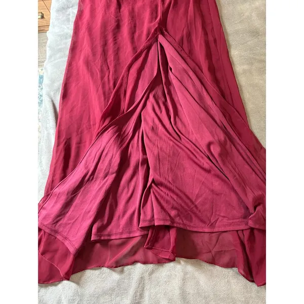 NWT‎ THREAD Bridesmaid Ines Chiffon Sleeveless Gown Burgundy Dessy Size 12 R - Image 13