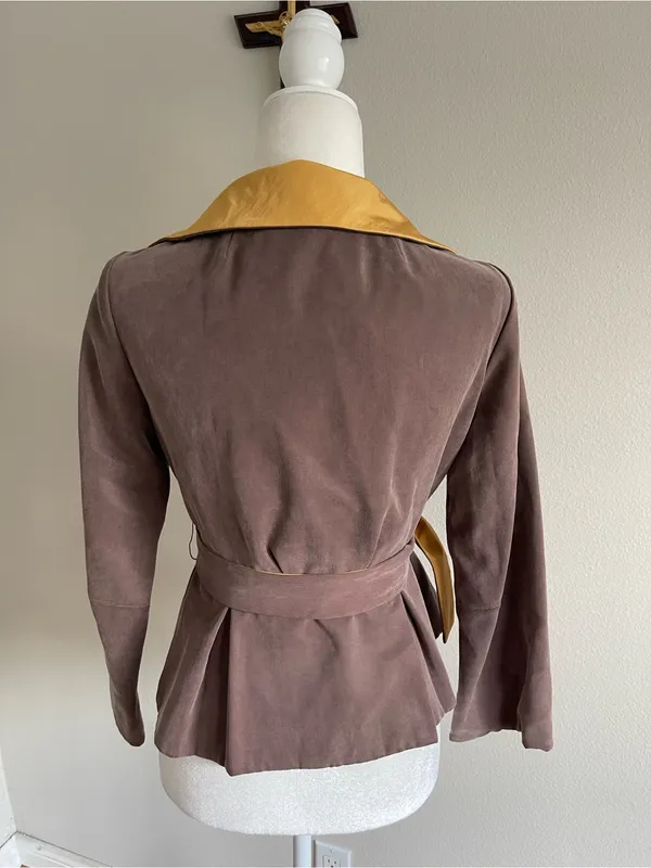 Jessica Brown Jacket with Mustard Contrast Lapel - Image 5