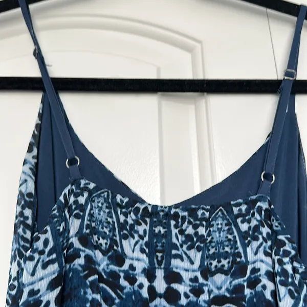 Abercrombie Multi blue maxi dress. Mixed blues, adjustable straps, Small - Image 3