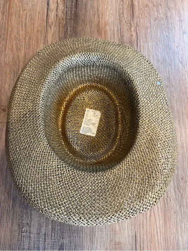 Source Unknown Straw Wide Brim Hat with Leopard Band - Brown - Image 8