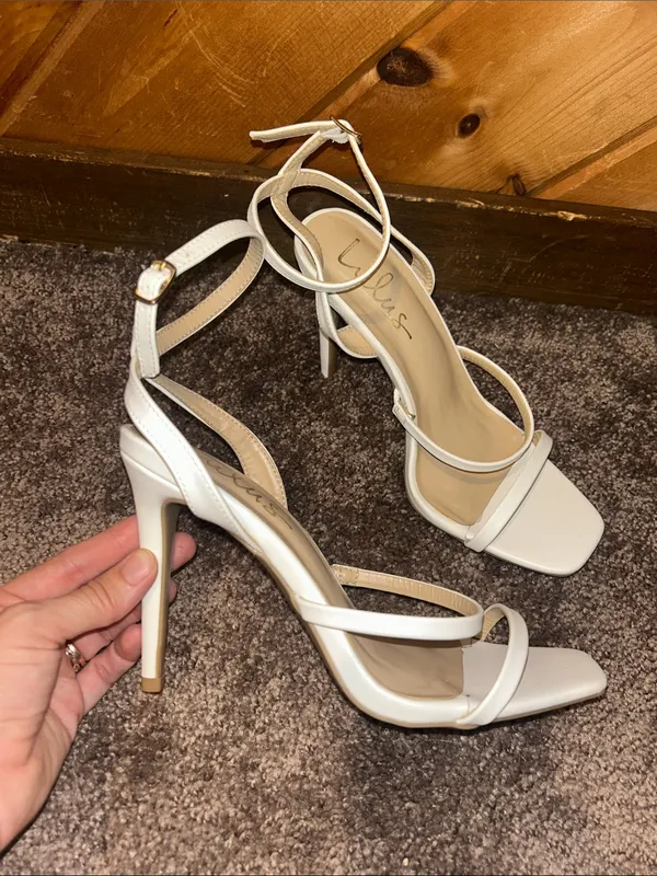 Lulus Leticiya White Ankle-Strap High Heel Sandals - Image 9