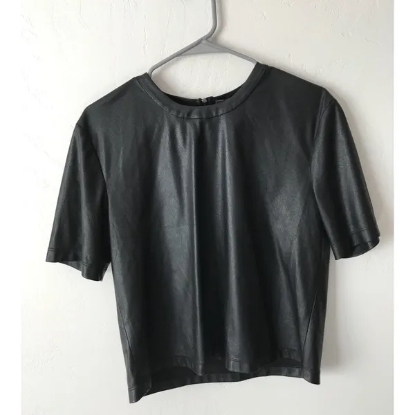 BCBG Maxazria Micah Faux Leather Top - Image 2