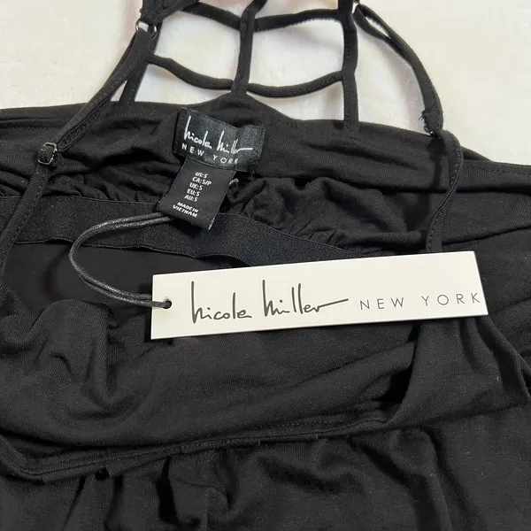 NEW Nicole Miller Sleeveless Strappy Ladder Back Maxi Dress Size S Hi Low Hem - Image 7