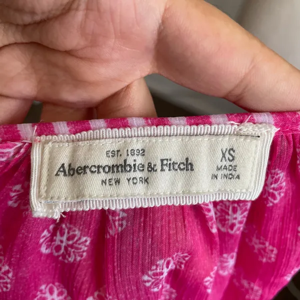 Abercrombie & Fitch Pink Sheer Logo‎ Top Y2K Vintage 2000s XS - Image 7