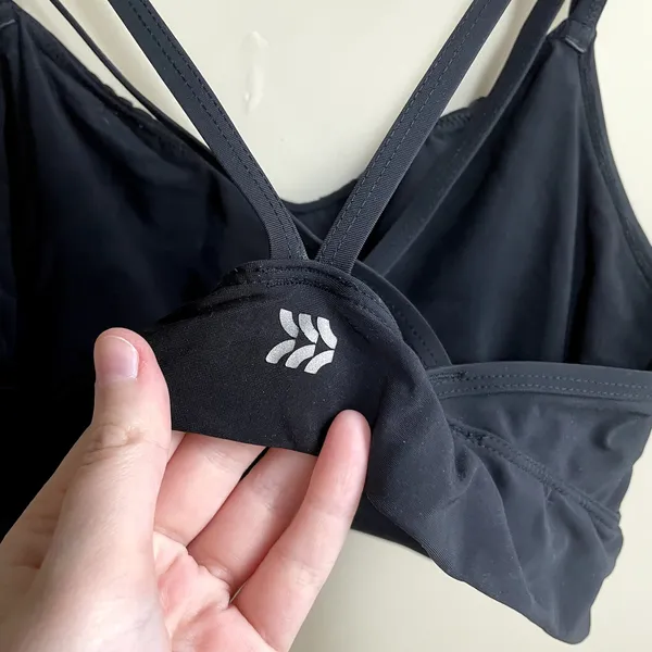 all in motion black sports bra strappy design casual workout‎ women's size M - Image 3