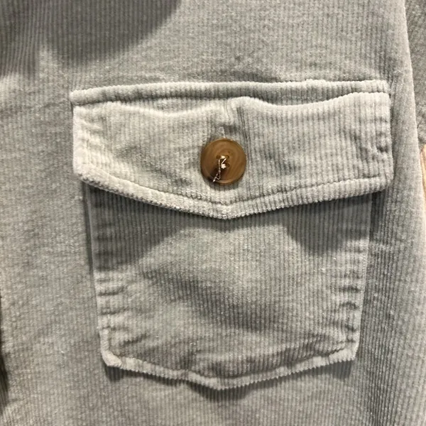 Illa Illa Colorblock Corduroy Shacket Shirt‎ Jacket Women Small Beige Green - Image 2