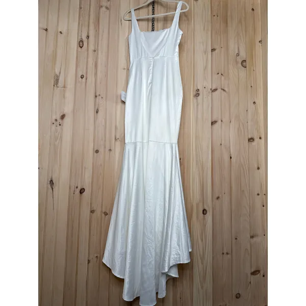 NWOT Lulus Luxe Loveliness White Satin Backless Mermaid Maxi Dress Bridal Gown S - Image 6