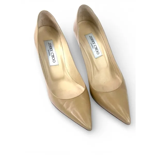 Jimmy Choo 36 6 Love 85 pump heels Pointed-toe stiletto beige nude Romy designer - Image 2
