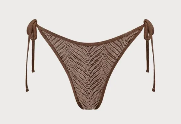 berlook Brown Crochet Halter Triangle Bikini Top and bottom 09 - Image 10