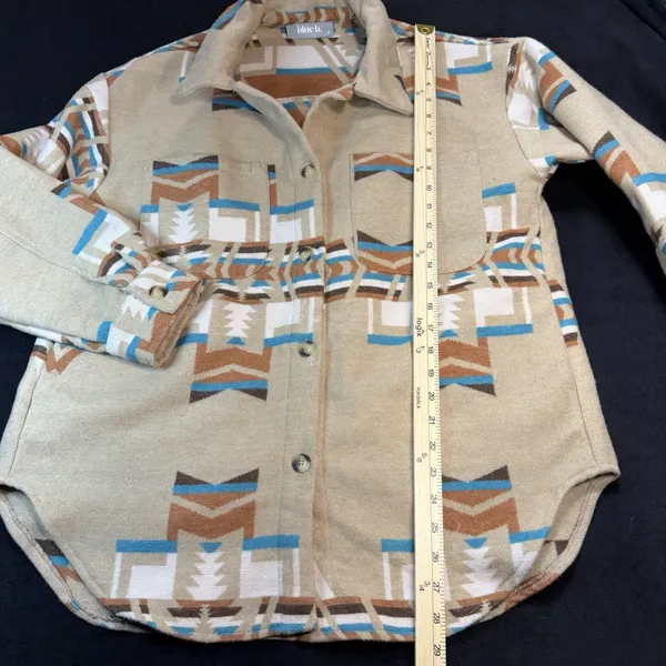 Aztec Shacket Womens Medium Oversize Chest 25 Southwestern Tribal Jacket‎ - Image 4