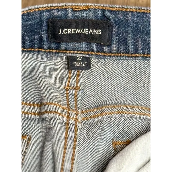 J.Crew Slim Broken In Boyfriend Jeans Distressed Light Blue Wash Denim Sz 27 - Image 7