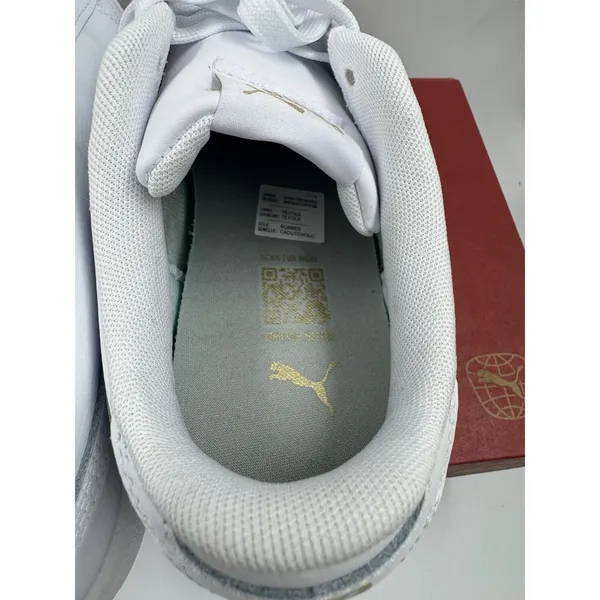 PUMA Court Sneaker, White, Women's Casual Low Top Leather Shoes Size 9 - Image 8
