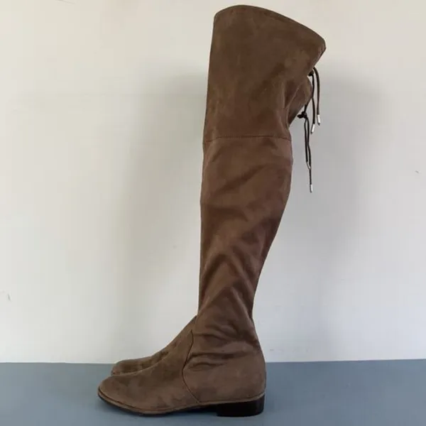 Marc Fisher Humor 2 Over The Knee Taupe‎ Faux Suede Boots - Image 5
