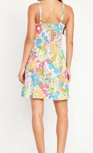 Old Navy floral Mini Sleeveless linen blend with pockets Dress Size X-Large - Image 10