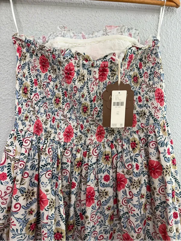NWT Anthropologie Forever that Girl Rubble Tube Mini Dress Size XL Ivory Multi - Image 6