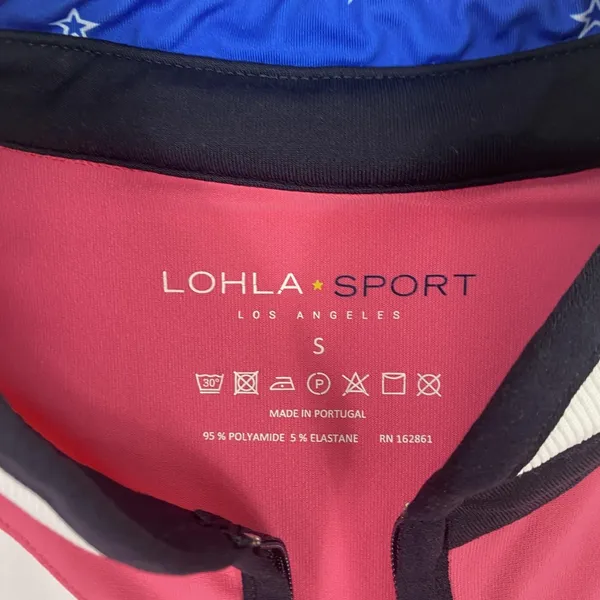 LOHLA SPORT Pullover Womens Small Pink‎ Quarter Zip Chevron Golf Long Sleeve - Image 4