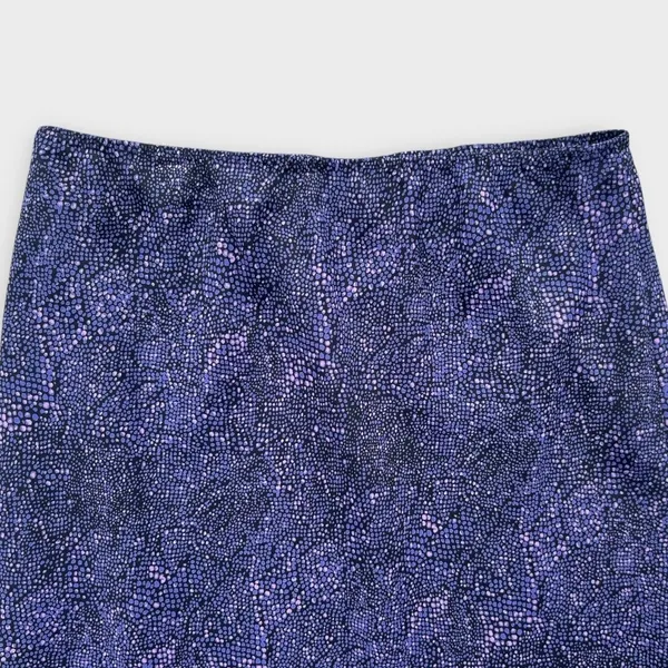 Vintage Y2K Express World Brand Purple Blue Abstract Print Slip Skirt Size Small - Image 5