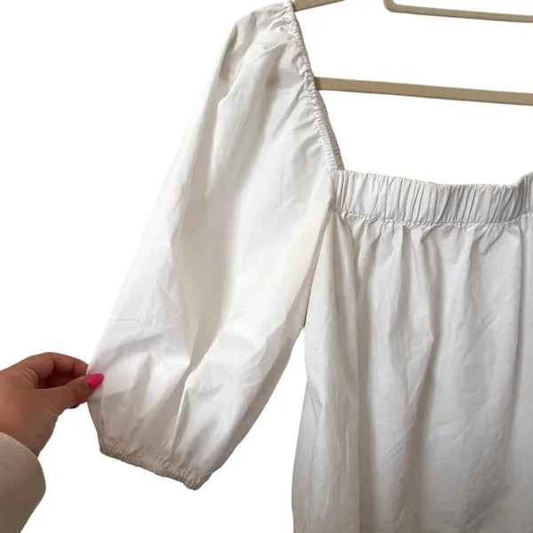 SWEEWË Puff Sleeve Blouse‎ in White Sz Medium - Image 3