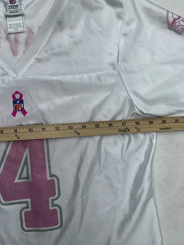 Brett Favre Jersey Women White Pink Minnesota Vikings Breast Cancer Reebok Lg - Image 10